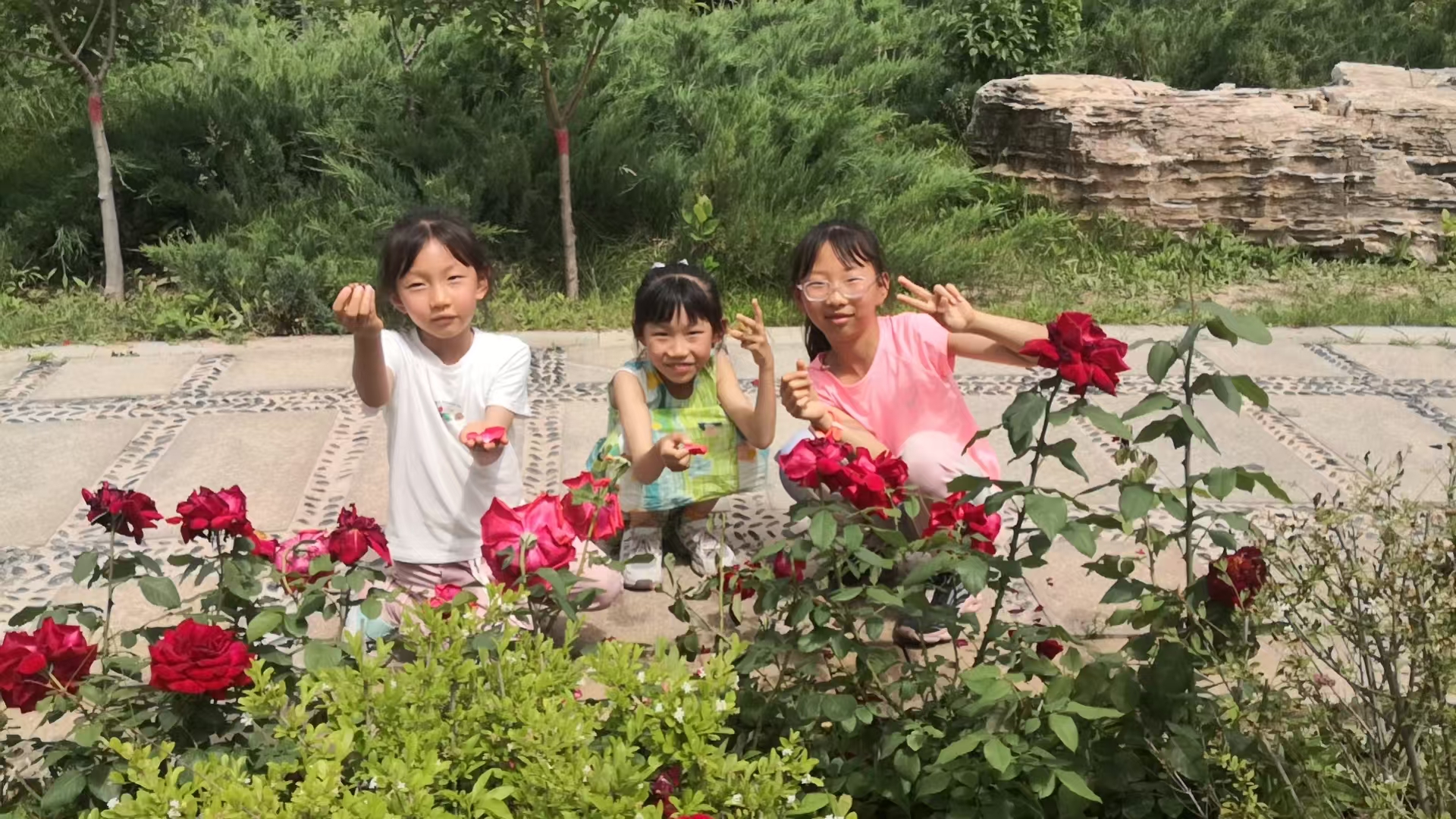 孩子们在营地玩耍